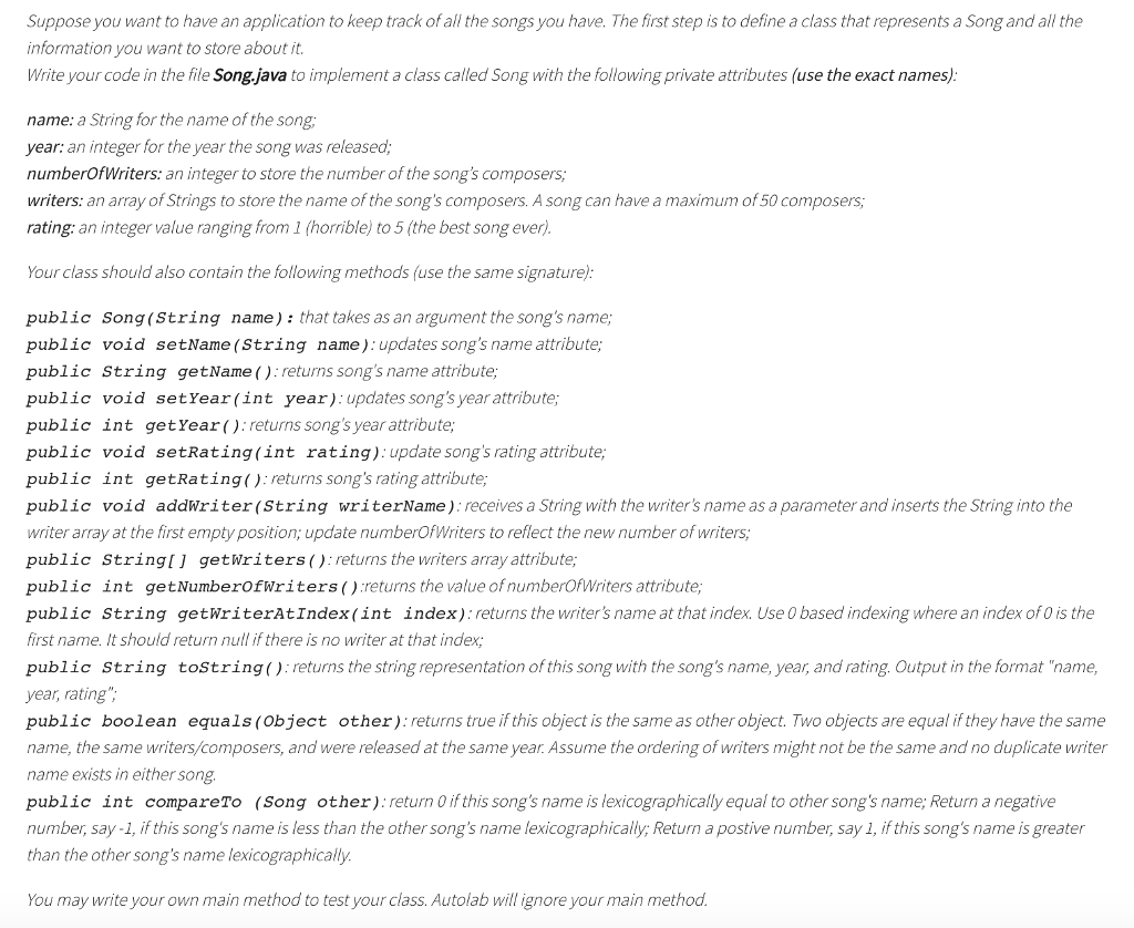 java Suppose you want to have an application to keep track of