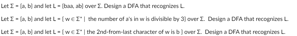  Please draw out the DFAs 