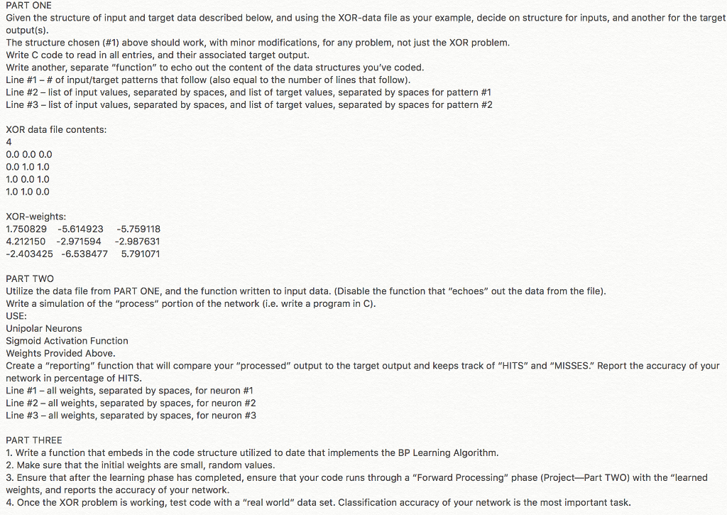 Given the structure of input and target data described below, and