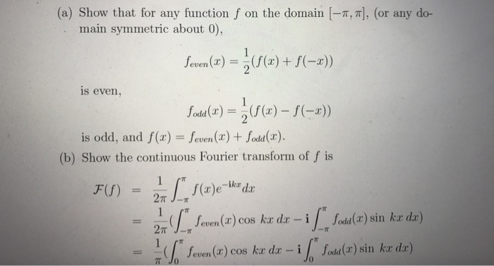  Do question b (a) Show that for any function f on
