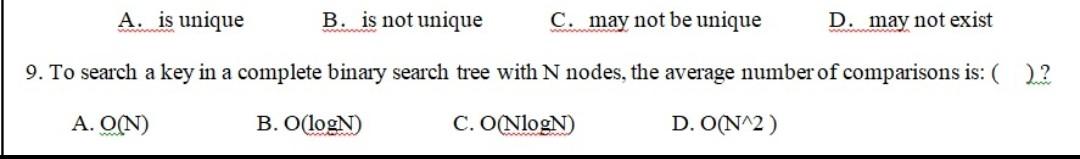 the property that the nodes along the path from the root to