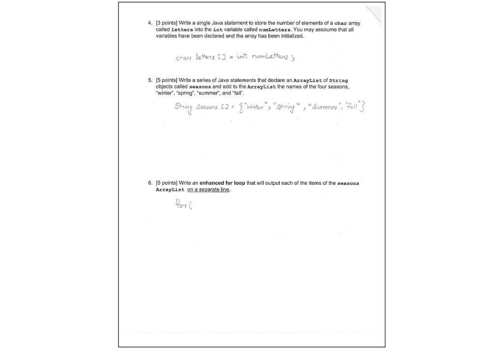  Write a single Java statement to store the number of elements