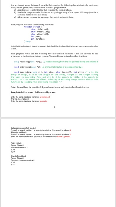  I need this answered in C programming please not C++ below