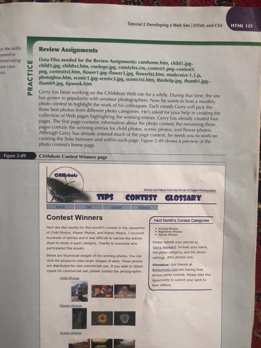  Tutorial 2 Developing a Web Site | HTML and css HTML