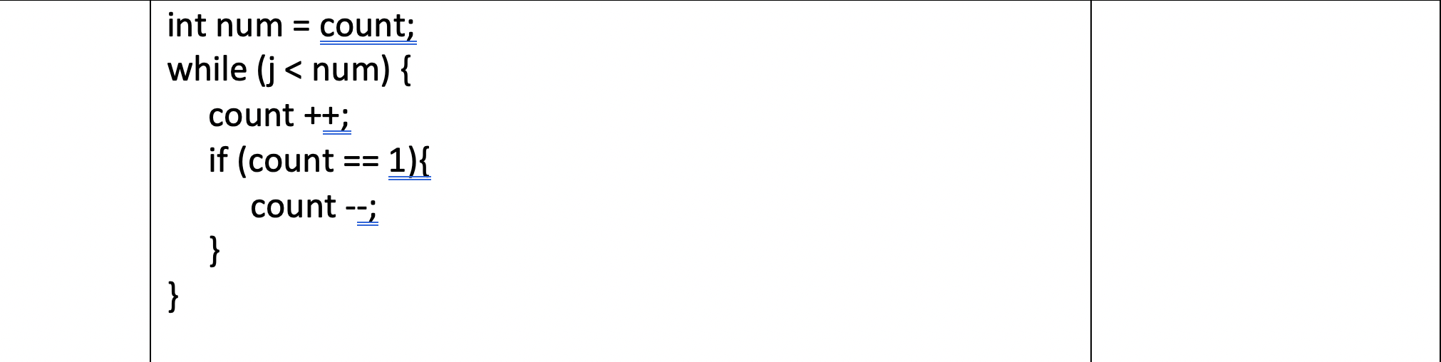 Operation Count Of Worst Case Per Line 1 int count = 0;