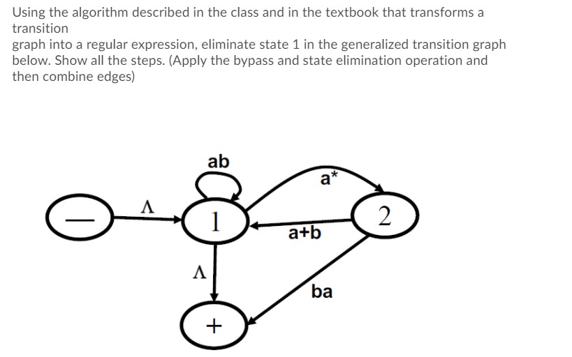  Algorithm is: bypass algorithm Using the algorithm described in the class