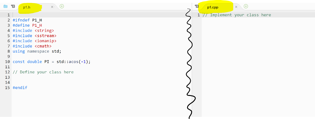 to both files: client.cpp: p1.h and p1.cpp: 4 CYLINDER Define a class