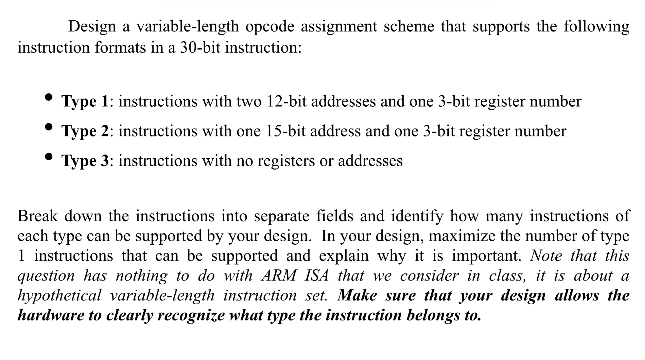  Break down the instructions into separate fields and identifyhow many instructions