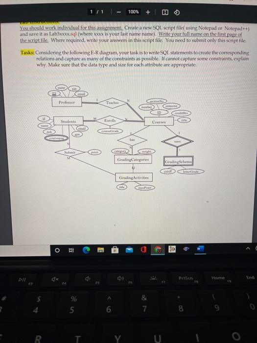  100% + COURSE You should work individual for this assignment. Create