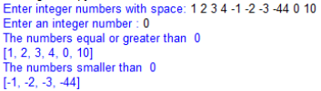 Make a Python program. A user enters a series of integer numbers
