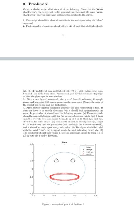 Please help me to draw a face using Matlab 2 Problems 2