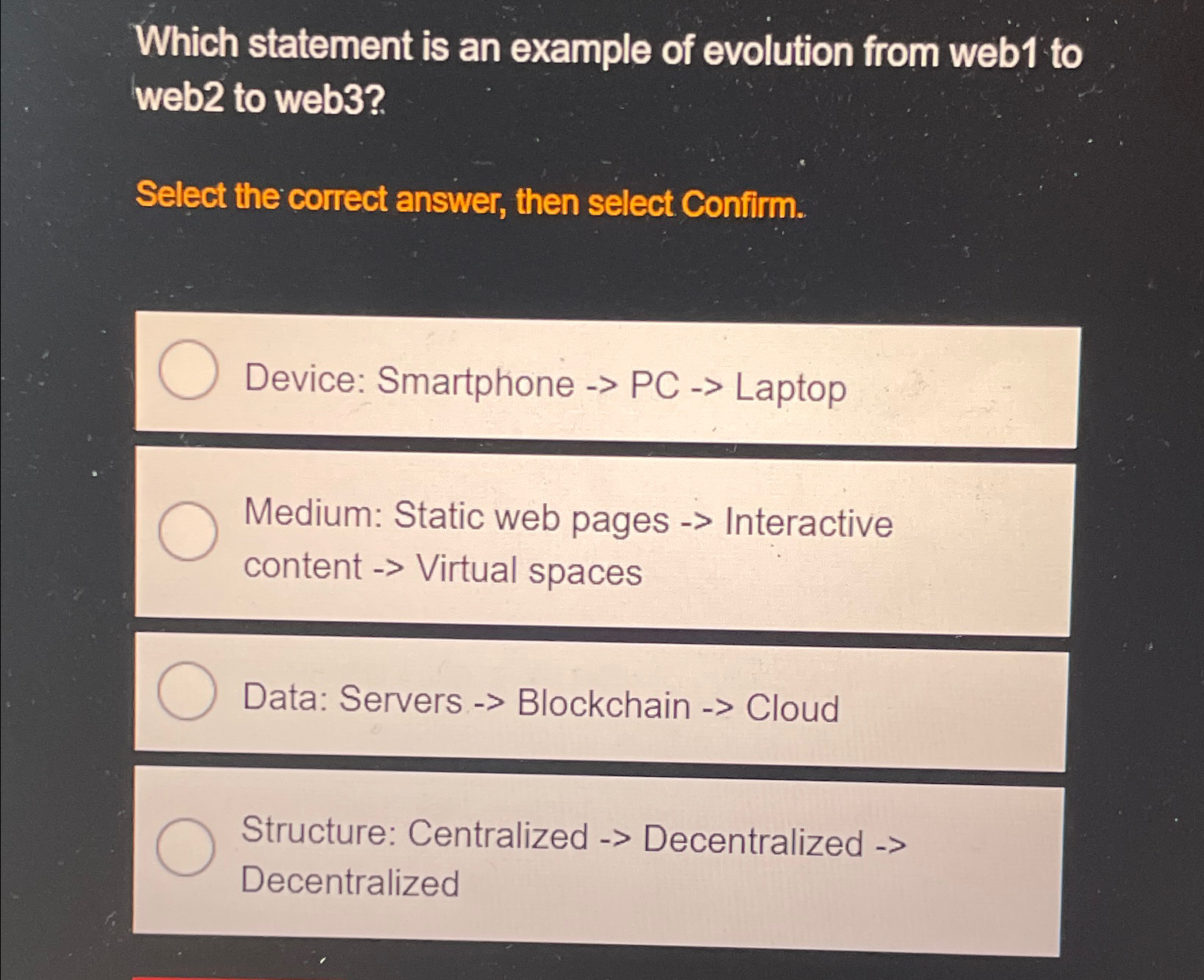  Which statement is an example of evolution from web1 to web2