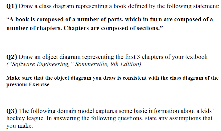  Draw a class diagram representing a book defined by the following