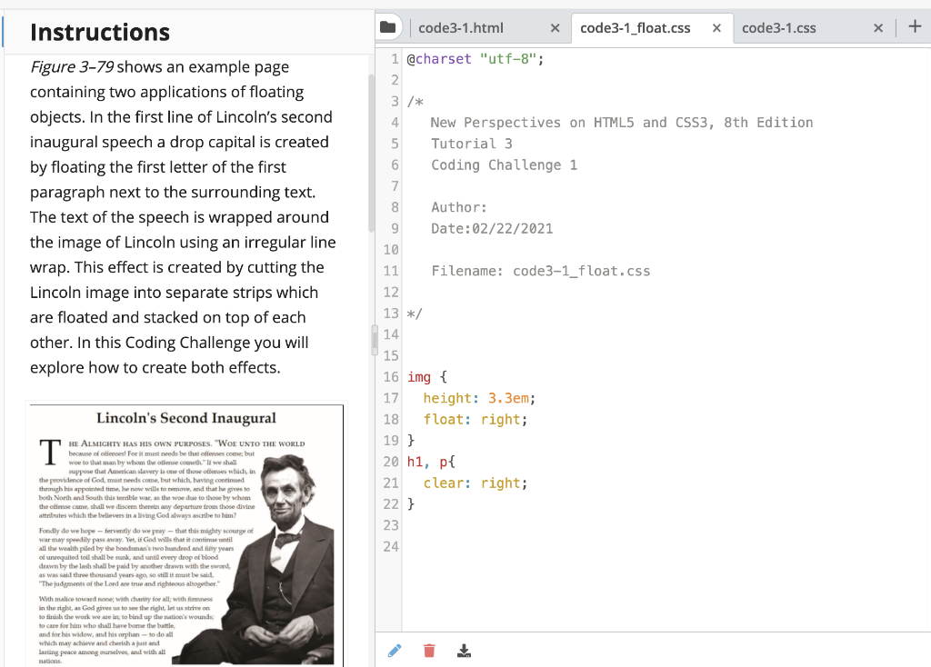 I need help to figure out those questions. code3-1.html X code3-1_float.css code3-1.css