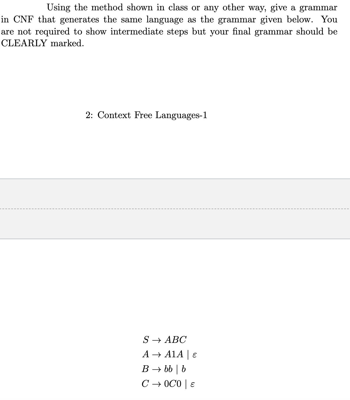  Using the method shown in class or any other way, give