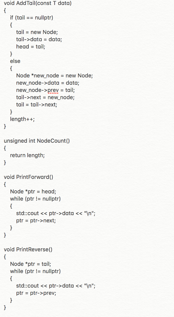 to just fix the memory leaks. Here's the code: bool RemoveTail() {