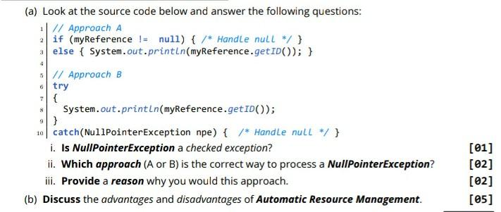  1 (a) Look at the source code below and answer the
