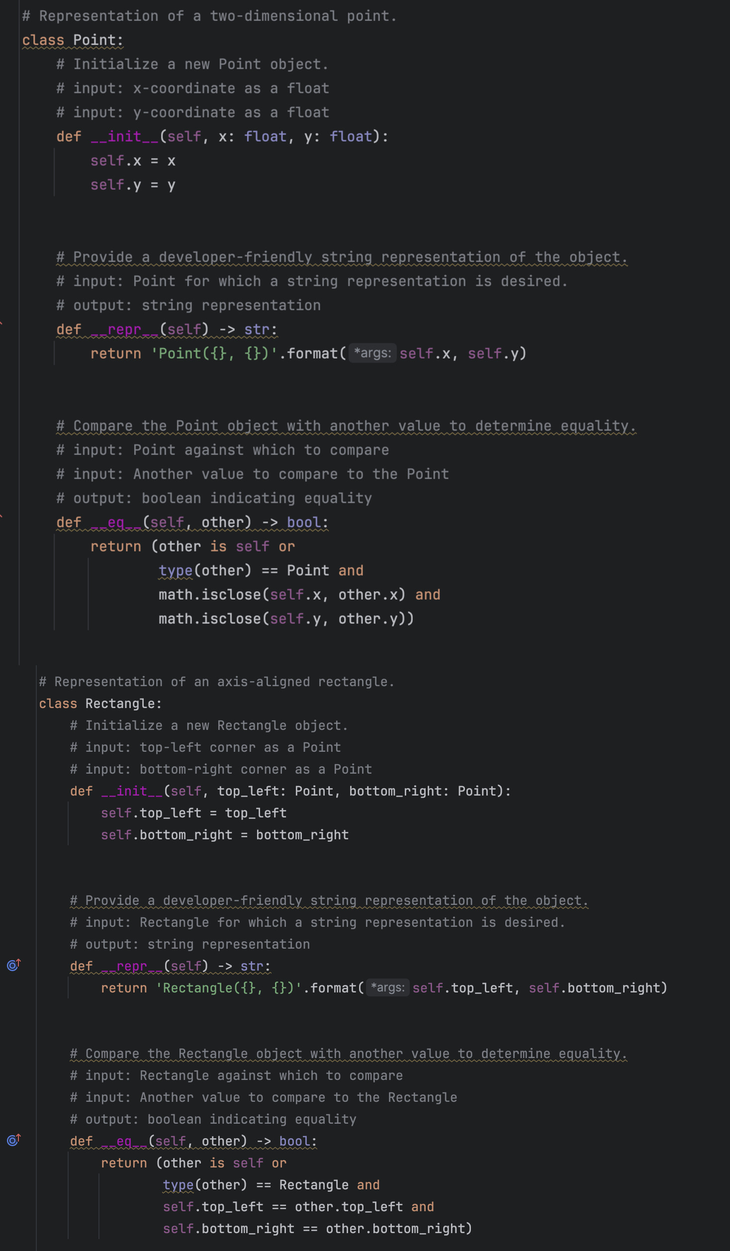  Part 5 rectangle_area Define a function named rectangle_area with one parameter
