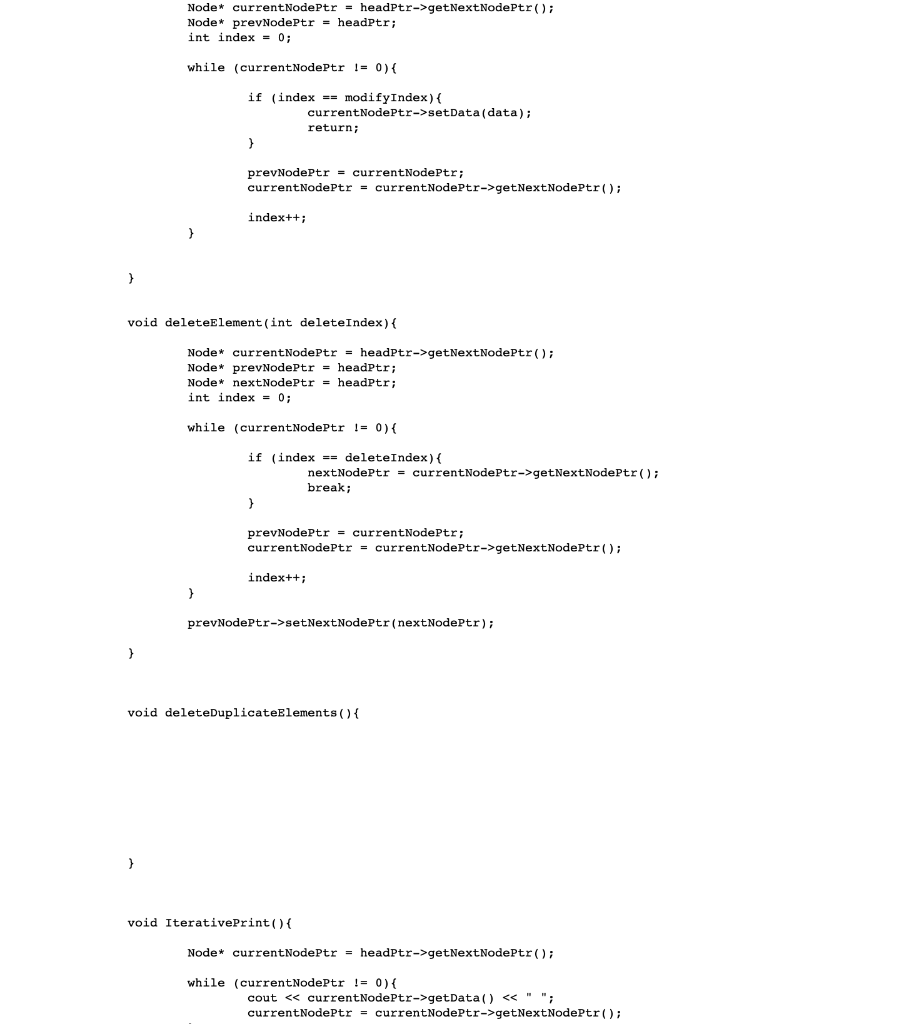 the singly linked list-based implementation of a List ADT. The main function