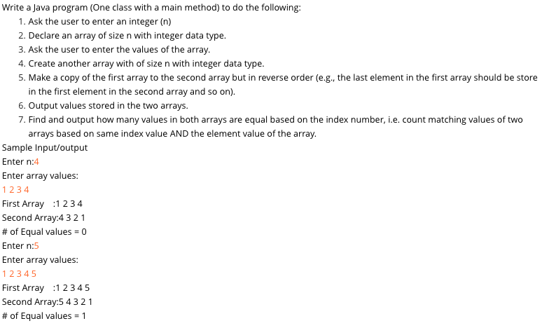  Write a Java program (One class with a main method) to