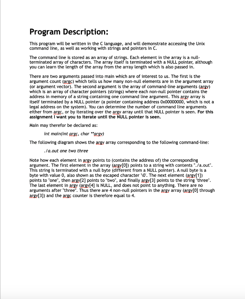 Please write the code in C language. Program Description: This program will