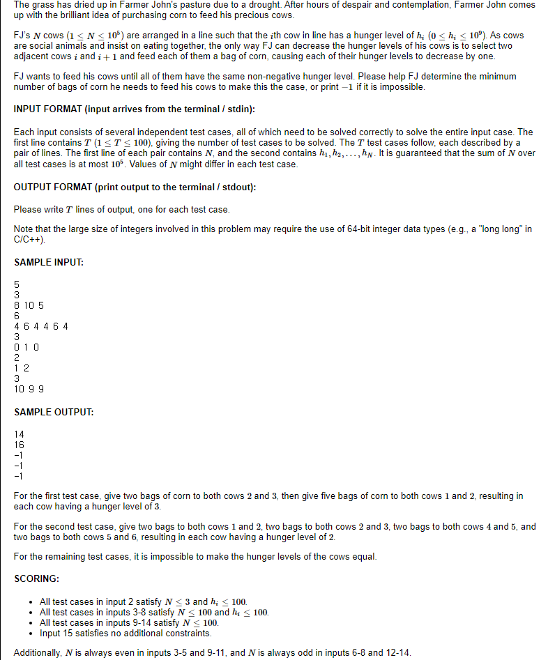 Coding in python or c++ The grass has dried up in Farmer