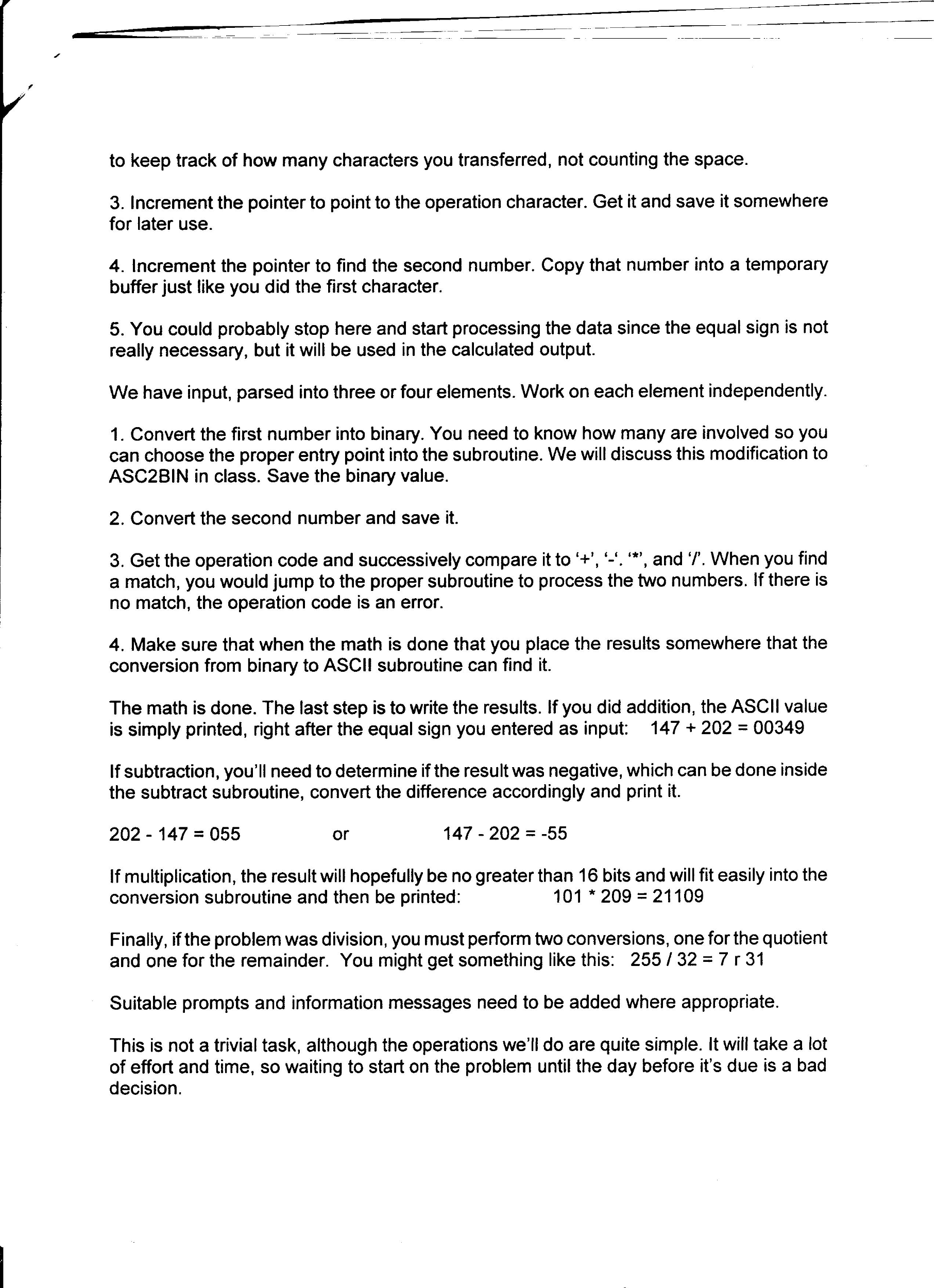 Test 8 bit binary to ASCII cnverter PAGE 60,132 ; ; This