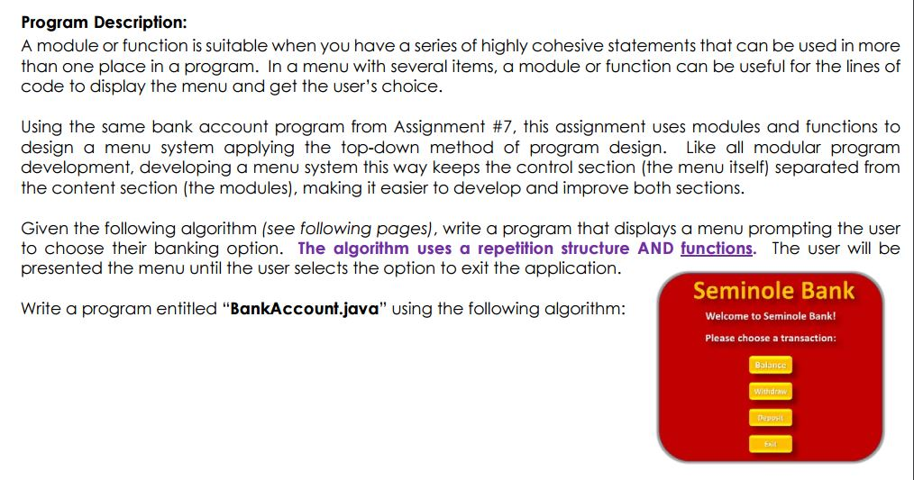  PROGRAM FROM ASSIGNMENT 7 import java.io.BufferedReader; import java.io.IOException; import java.io.InputStreamReader; class