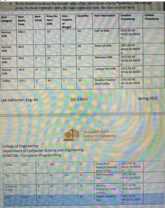  python 4. Stock statistics such as: the current value of the