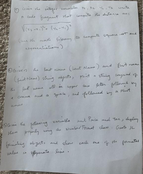  0 Given the integer variables x, xe to, tz write a