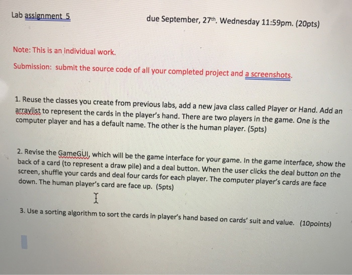 this java clas 1. Continue to use the Game project created in