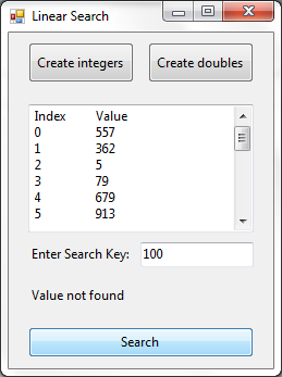 element in an array until the search key is found or until