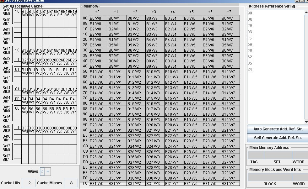  Based on 2-way associative cache mapping result you get by running