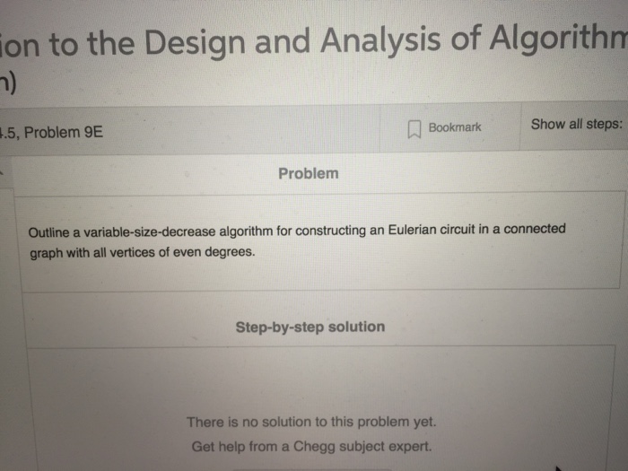  Outline a variable-size-decrease algorithm for constructing an Eulerian circuit in a