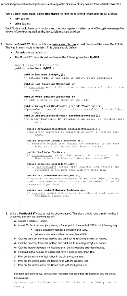  using java A bookshop would like to implement its catalog of