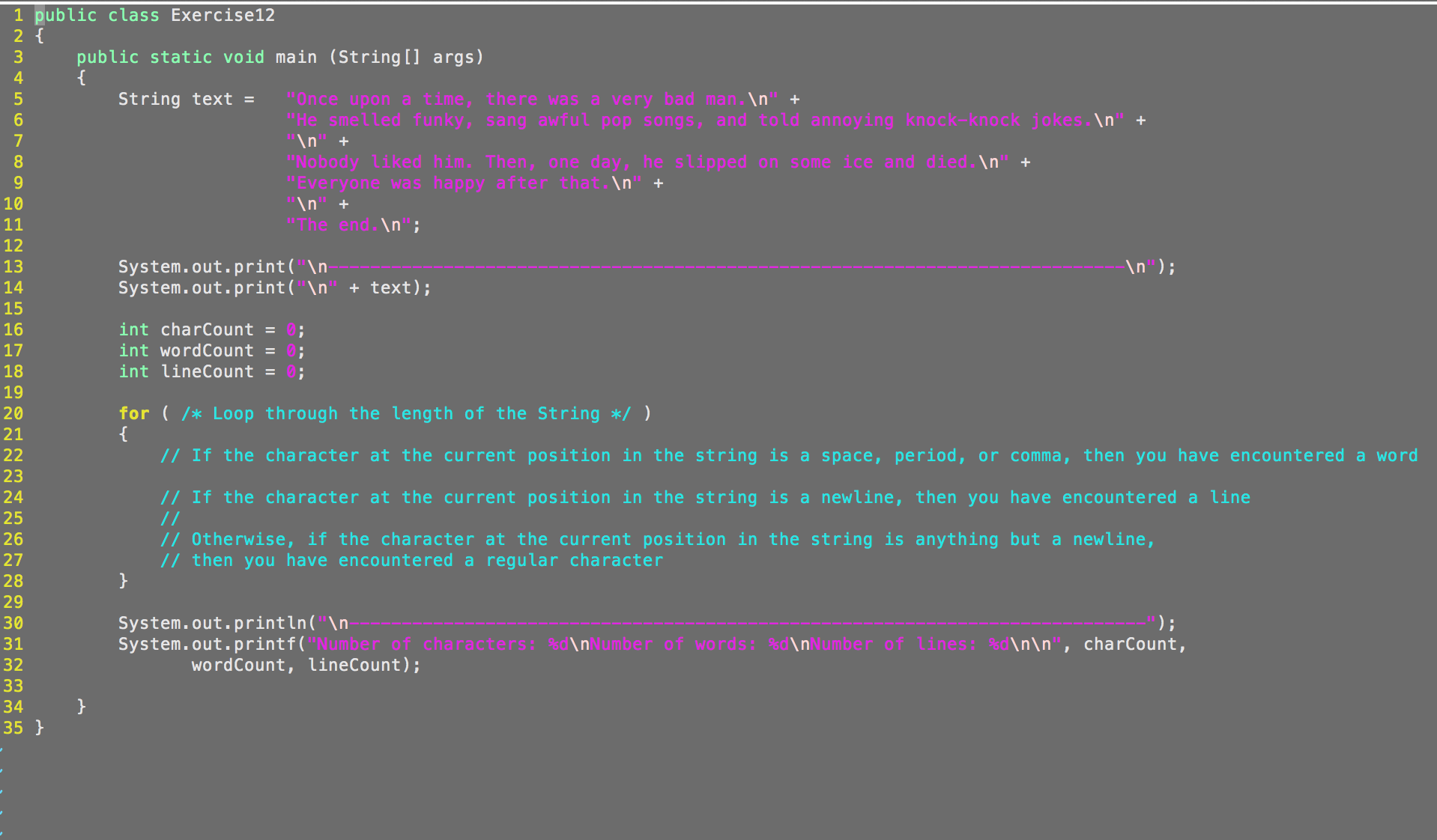 I'm in java one and need help with this code. please follow