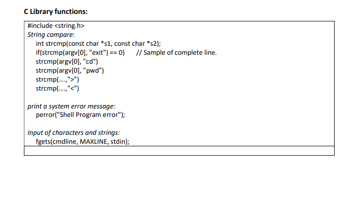 execution flow. You can compile the shell using the following command: gcc