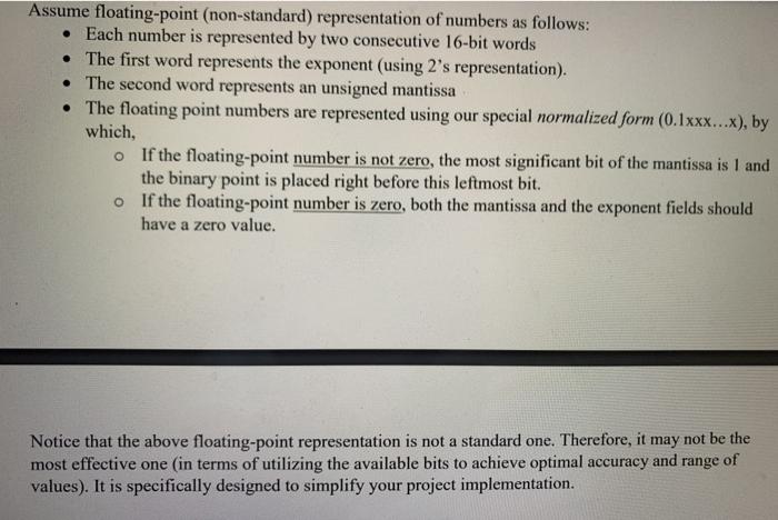 perform each of the following floating-point operations on two input floating point