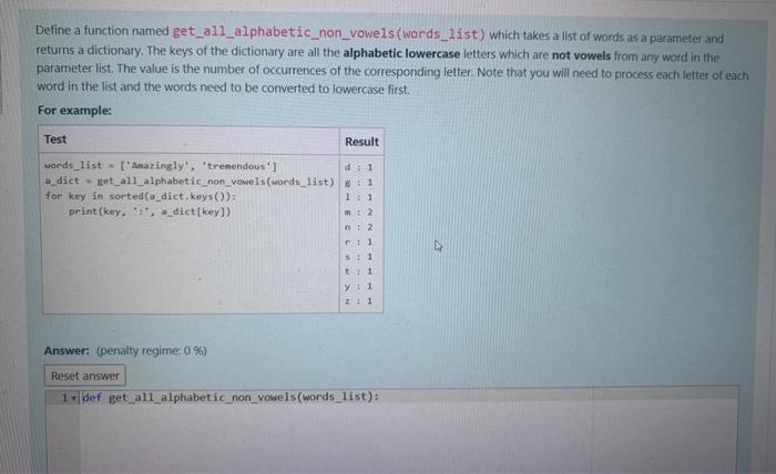  Define a function named get_all_alphabetic_non_vowels (words_list) which takes a list of