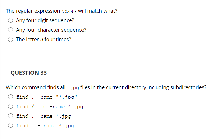 The regular expression \d{4} will match what? Any four digit sequence?