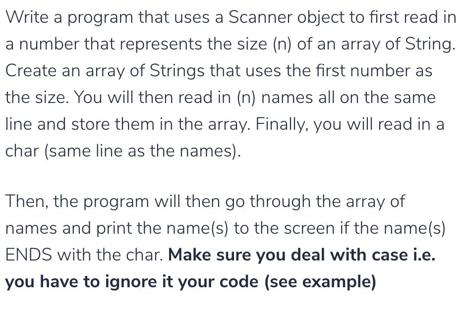  SO THIS IS A JAVA PROGRAM Write a program that uses