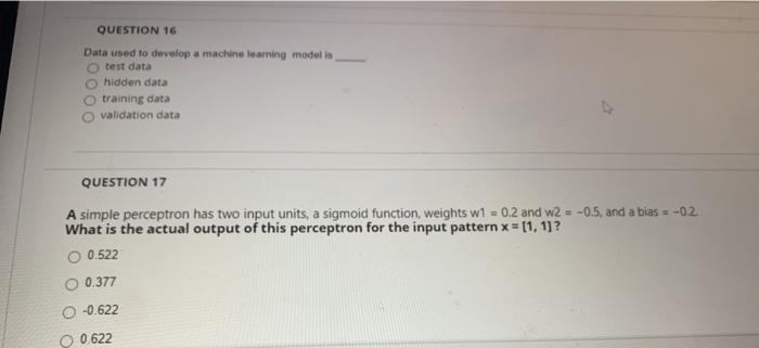  please solve all dont be late QUESTION 16 Data used to