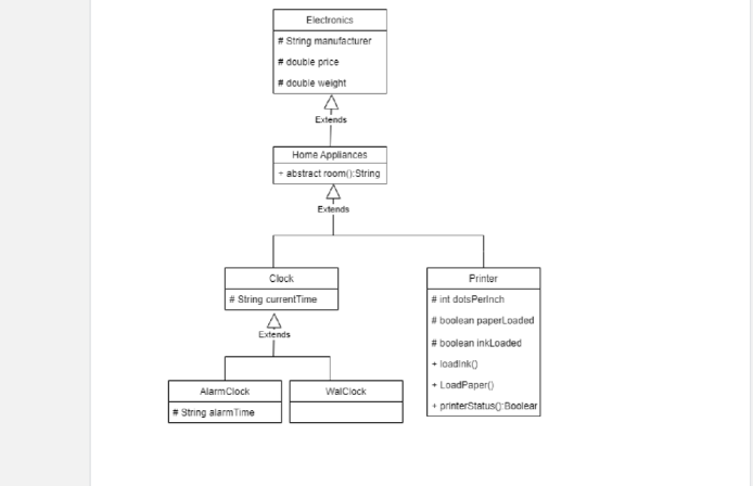  Design and implement a set of classes that define various types