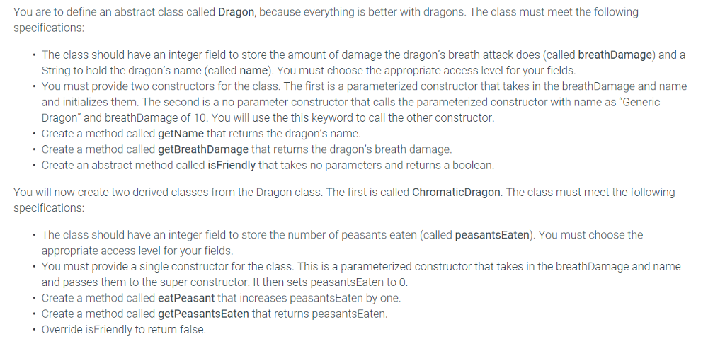use jaUse java as the programming language You are to define an