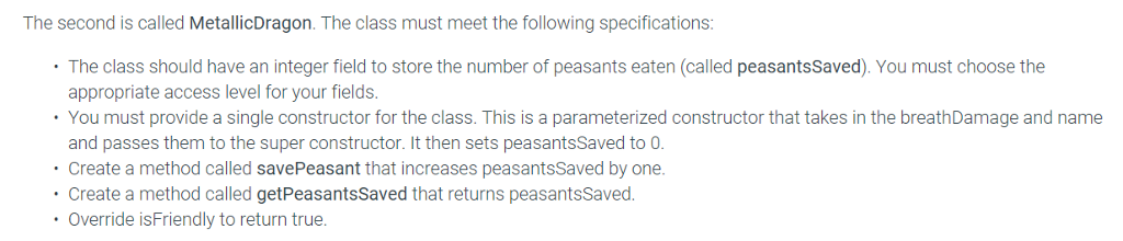 abstract class called Dragon, because everything is better with dragons. The class