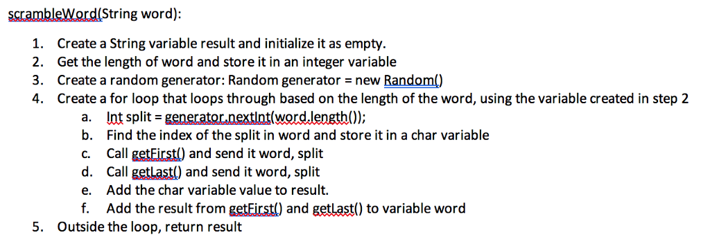 of strings. The first array will hold words, and the second will