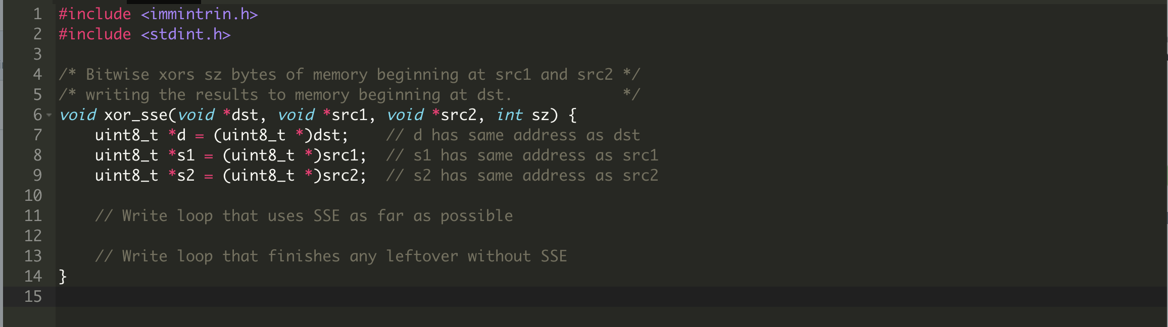 Using C Language I've begun a C function that intends to bitwise