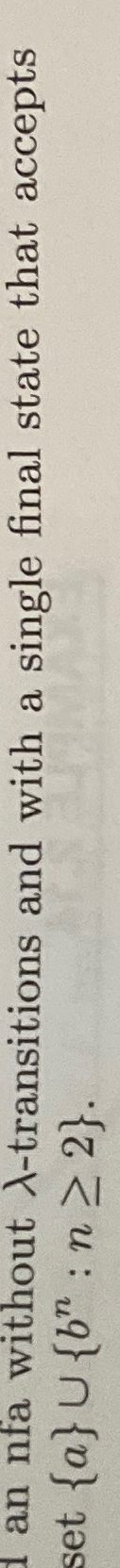  an nfa without -transitions and with a single final state that