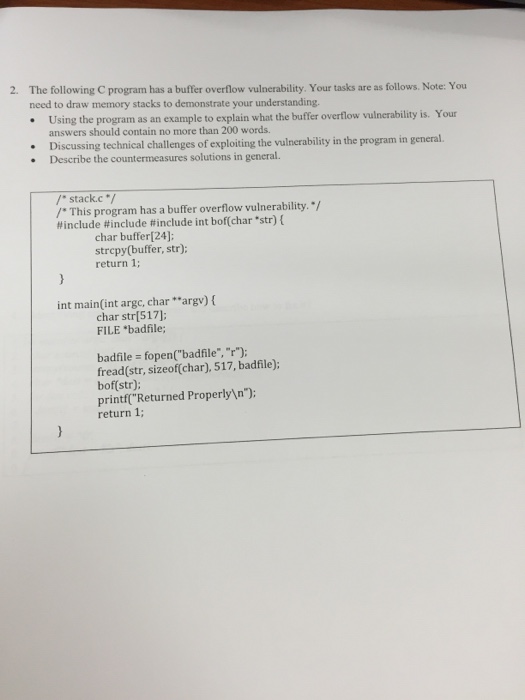  plz,software security The following C program has a buffer overflow vulnerability.