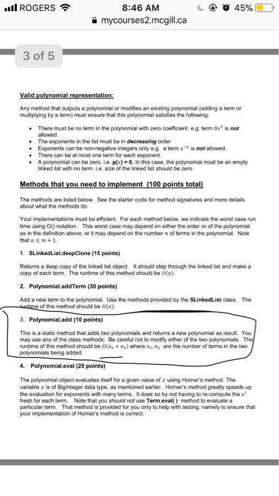 for Polynomial.add where I am multiplying two polynomials. The time complexity is